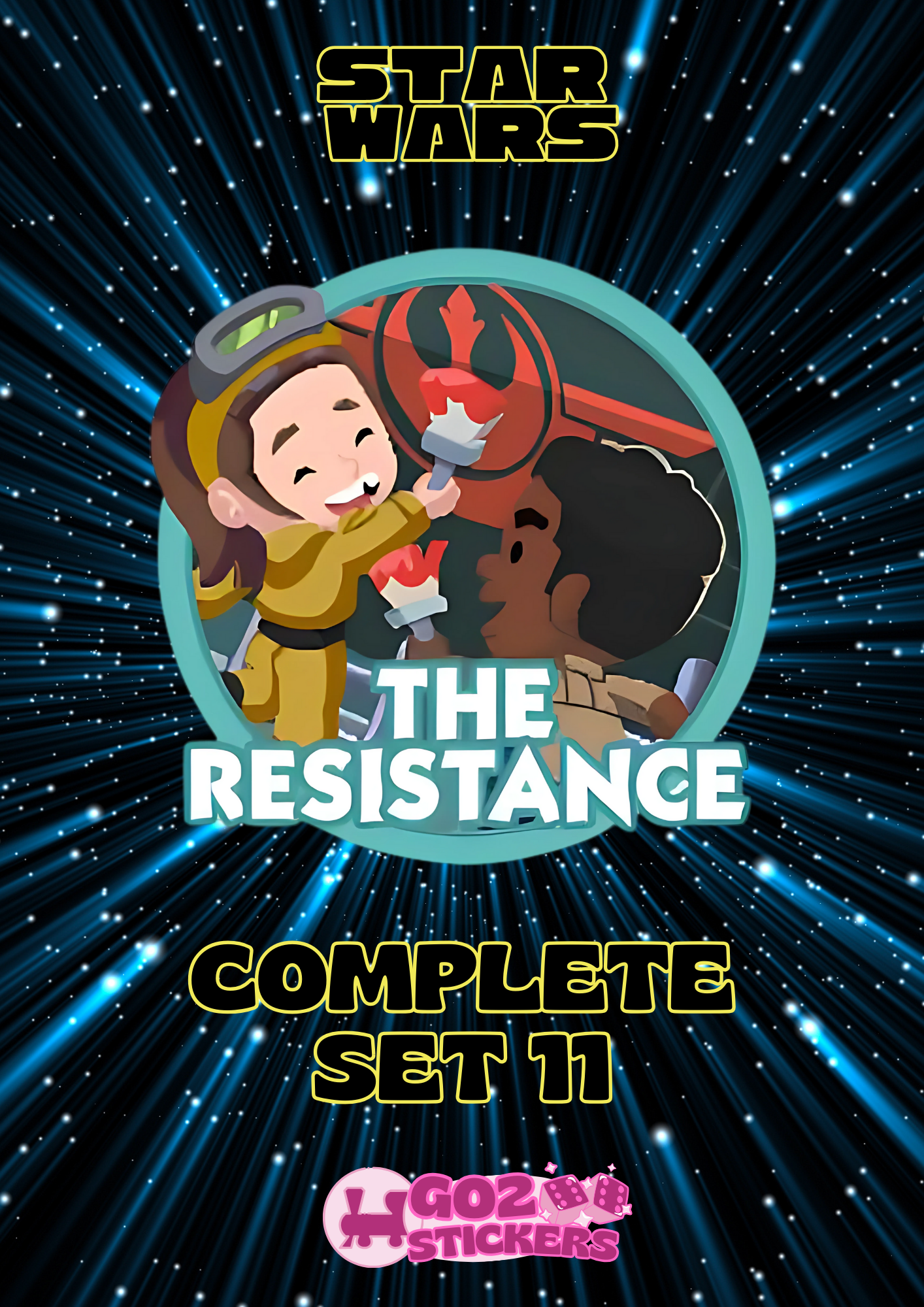 SET 11 (The Resistance) Star Wars Set - Monopoly GO! Stickers