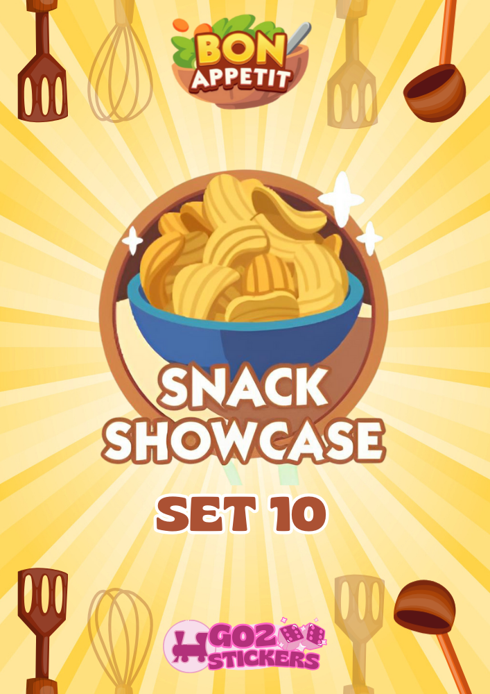 SET 10 (Snack Showcase) Bon Appetit Set - Monopoly GO! Stickers