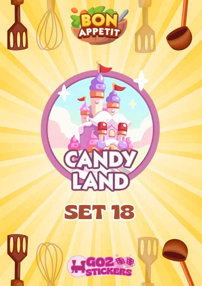 SET 18 (Candy Land) Bon Appetit Set - Monopoly GO! Stickers