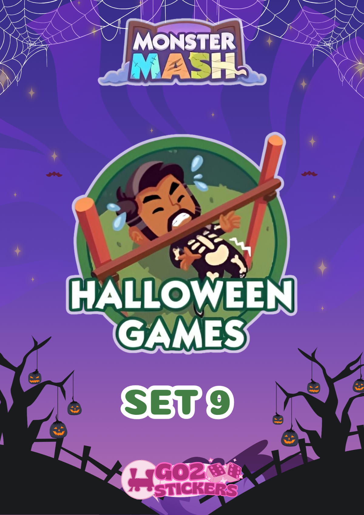 SET 9 (Halloween Games) Monster Mash Album - Monopoly GO! Stickers
