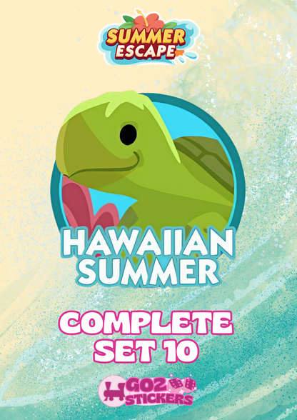 SET 10 (Hawaiian Summer) Summer Escape Set - Monopoly GO! Stickers