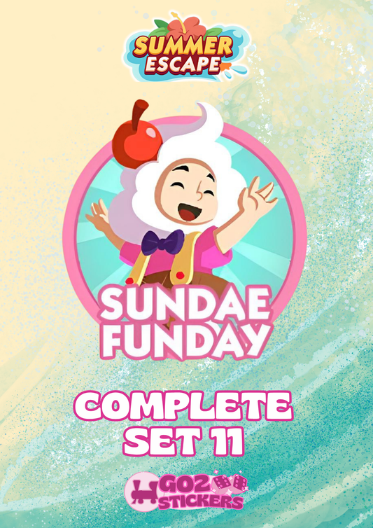 SET 11 (Sundae Funday) Summer Escape Set - Monopoly GO! Stickers