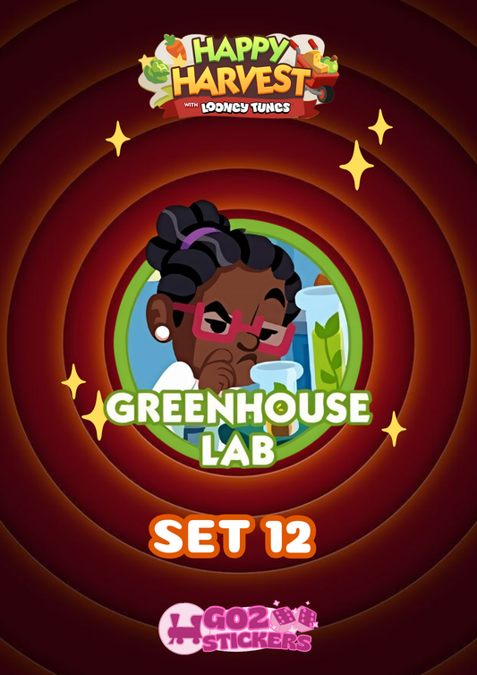 SET 12 (Greenhouse Lab) Happy Harvest with Looney Tunes Album - Monopoly GO! Stickers
