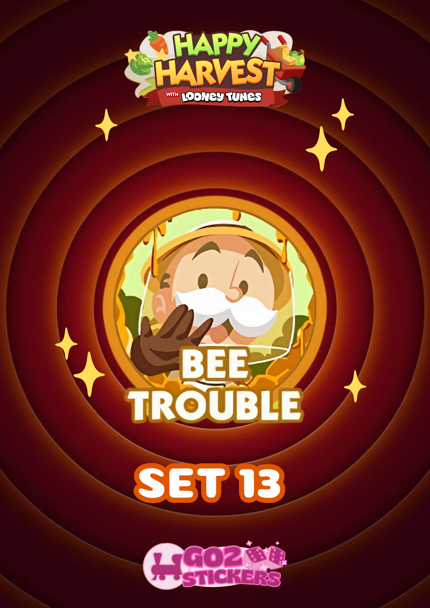 SET 13 (Bee Trouble) Happy Harvest with Looney Tunes Album - Monopoly GO! Stickers
