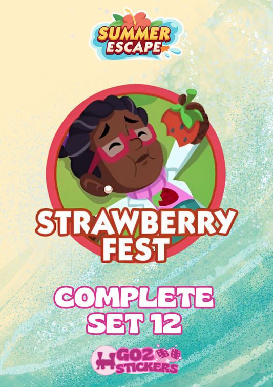SET 12 (Strawberry Fest) Summer Escape Set - Monopoly GO! Stickers