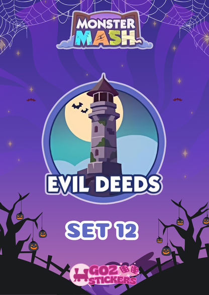 SET 12 (Evil Deeds) Monster Mash Album Album - Monopoly GO! Stickers