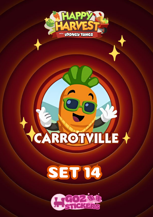 SET 14 (Carrotville) Happy Harvest with Looney Tunes Album - Monopoly GO! Stickers
