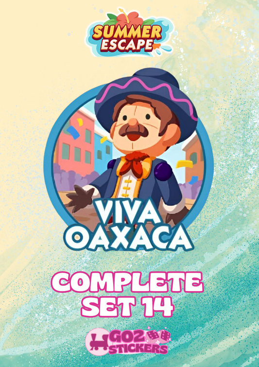 SET 14 (Viva Oaxaca) Summer Escape Set - Monopoly GO! Stickers