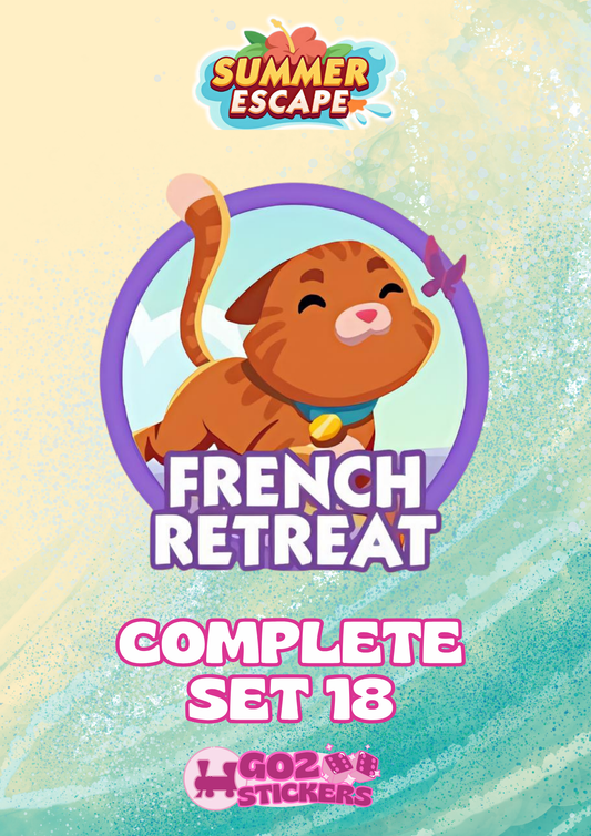 SET 18 (French Retreat) Summer Escape Set - Monopoly GO! Stickers