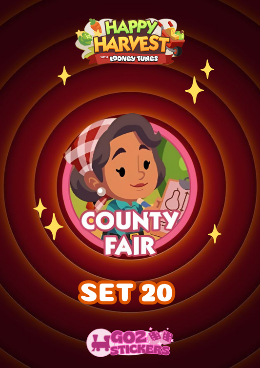 SET 20 (County Fair) Happy Harvest with Looney Tunes Album - Monopoly GO! Stickers