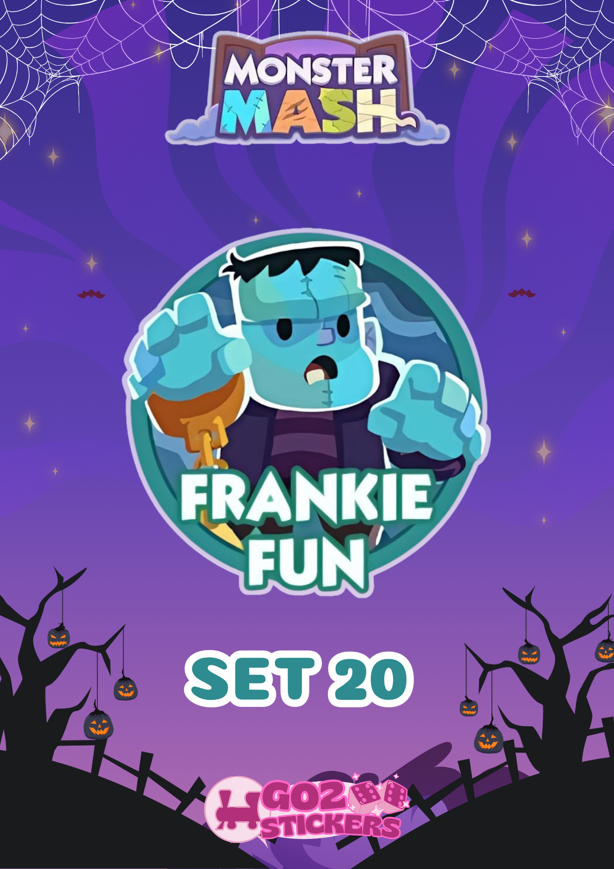 SET 20 (Frankie Fun) Monster Mash Album - Monopoly GO! Stickers