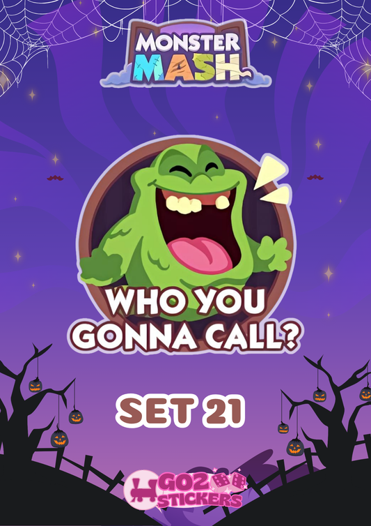 SET 21 (Who You Gonna Call?) Monster Mash Album- Monopoly GO! Stickers