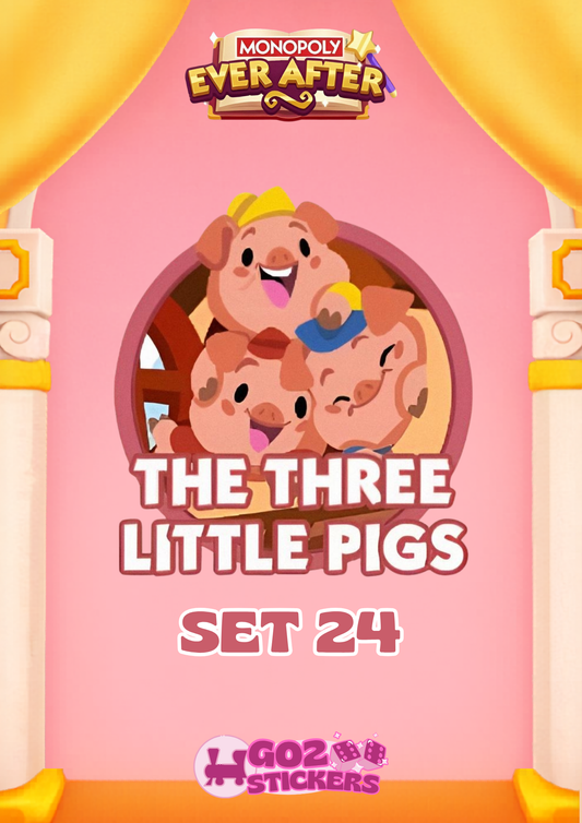 SET 24 (The Three Little Pigs) Ever After Album - Monopoly GO! Stickers