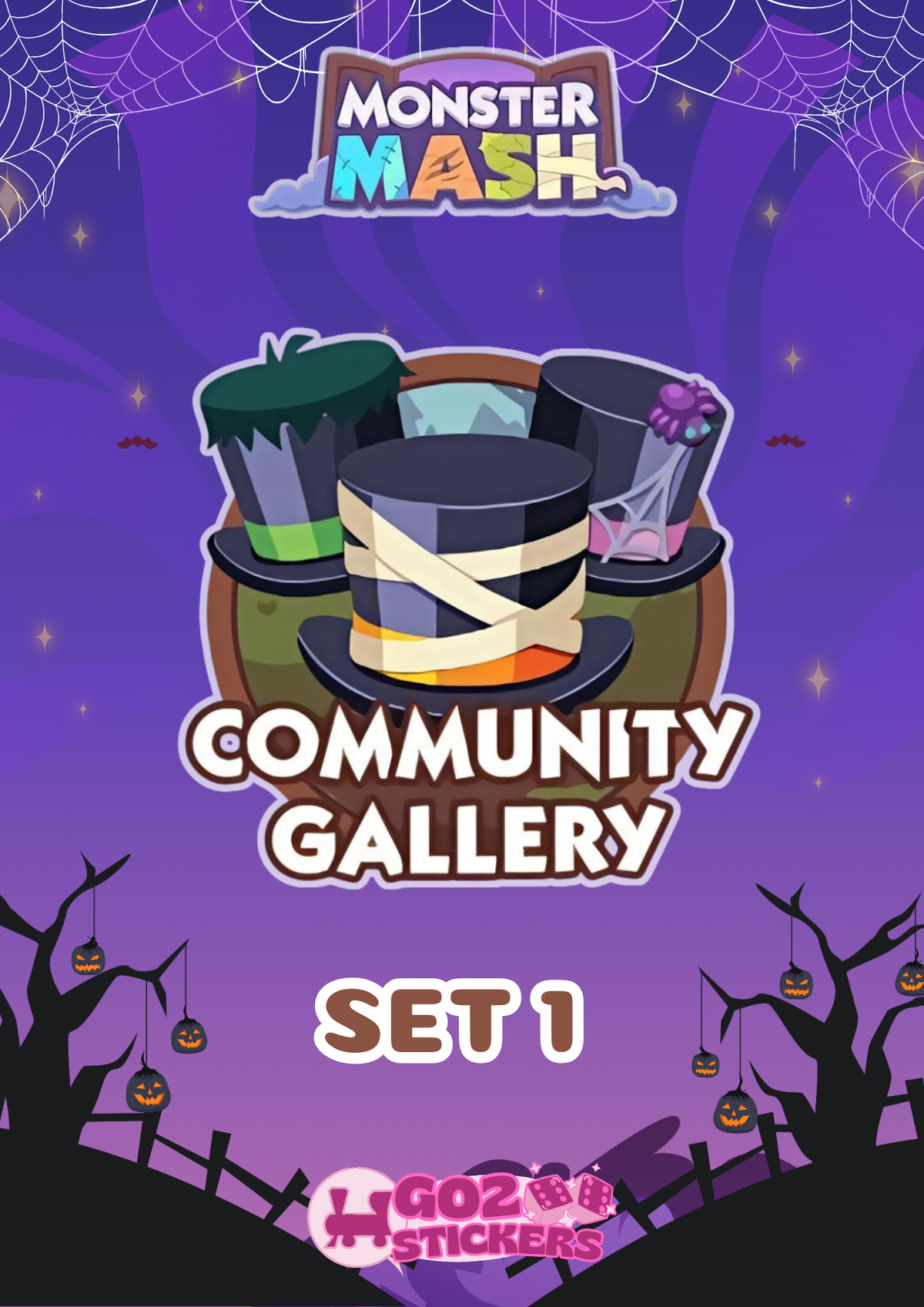 SET 1 (Community Gallery) Monster Mash Album - Monopoly GO! Stickers