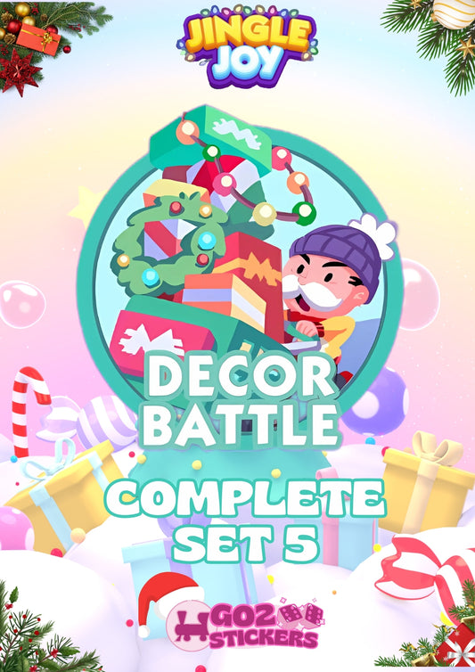 SET 5 (Decor Battle) Jingle Joy Set - Monopoly GO! Stickers