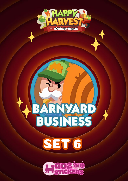 SET 6 (Barnyard Business) Happy Harvest with Looney Tunes Album - Monopoly GO! Stickers