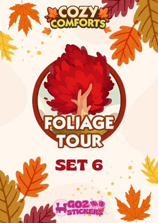 SET 6 (Foliage Tour) Cozy Comforts Set - Monopoly GO! Stickers