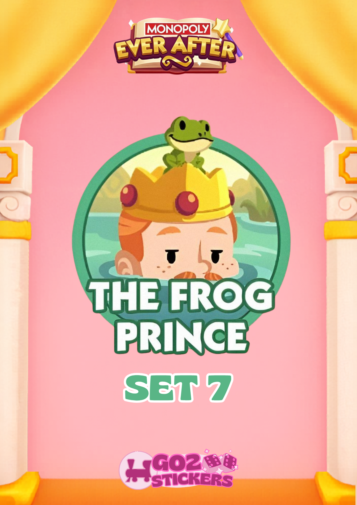 SET 7 (The Frog Prince) Ever After Album - Monopoly GO! Stickers