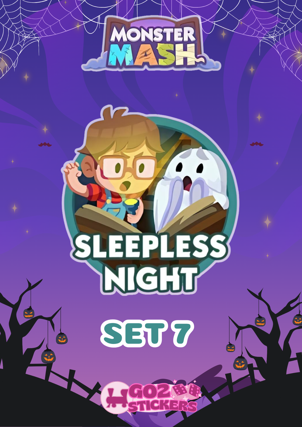 SET 7 (Sleepless Night) Monster Mash Album - Monopoly GO! Stickers