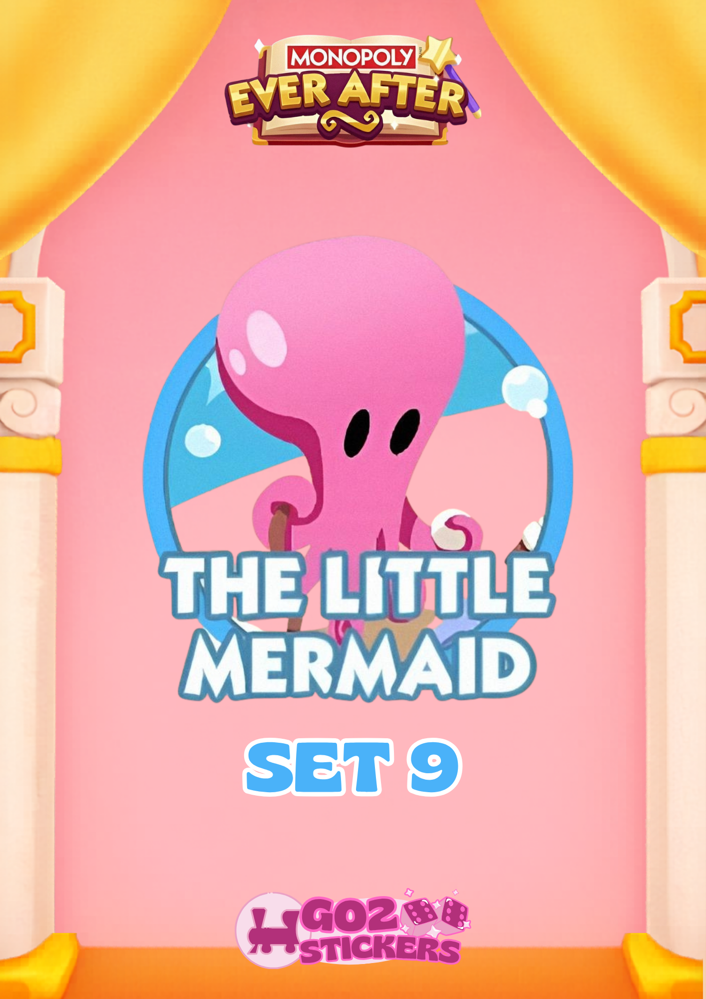 SET 9 (The Little Mermaid) Ever After Album - Monopoly GO! Stickers