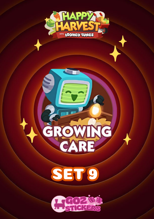 SET 9 (Growing Care) Happy Harvest with Looney Tunes Album - Monopoly GO! Stickers