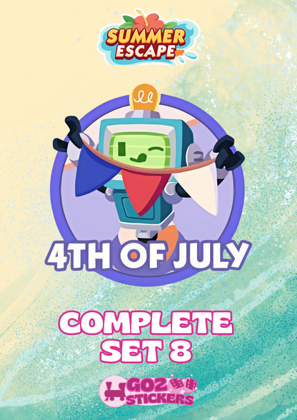 SET 8 (4th of July) Summer Escape Set - Monopoly GO! Stickers