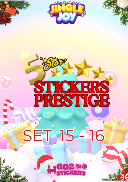 🌟🌟🌟🌟🌟 5 STARS PRESTIGE STICKERS (Set 15 - Set 16) - Jingle Joy Set