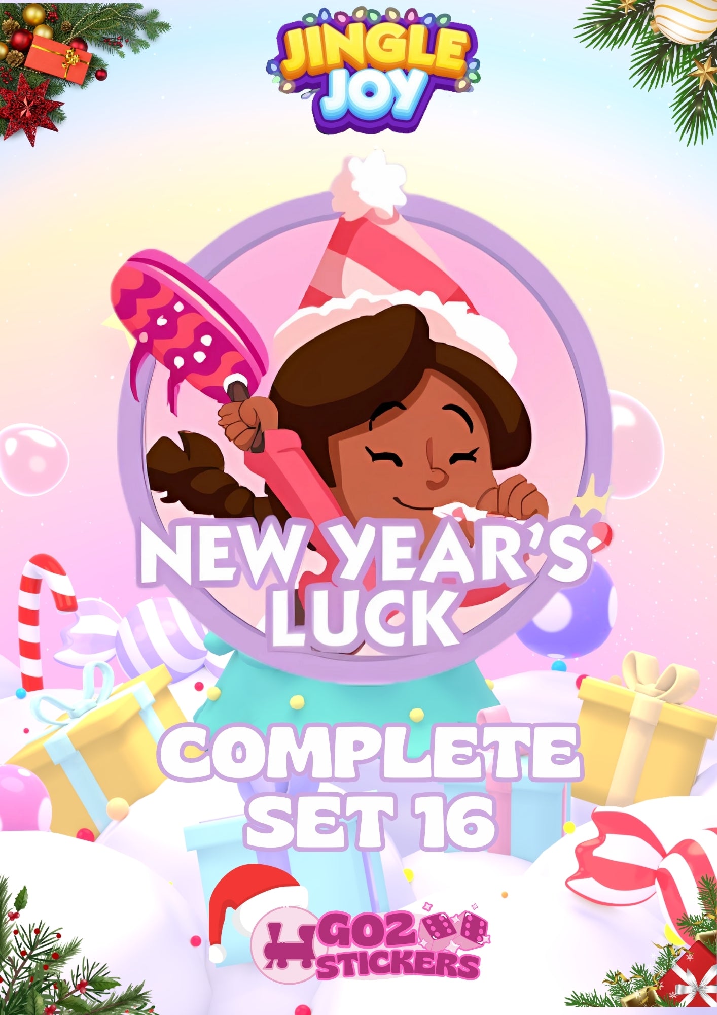 SET 16 (New Year's Luck) Jingle Joy Set - Monopoly GO! Stickers