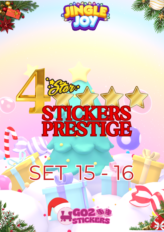 🌟🌟🌟🌟 4 STARS PRESTIGE STICKERS (Set 15 - Set 16) - Jingle Joy Set