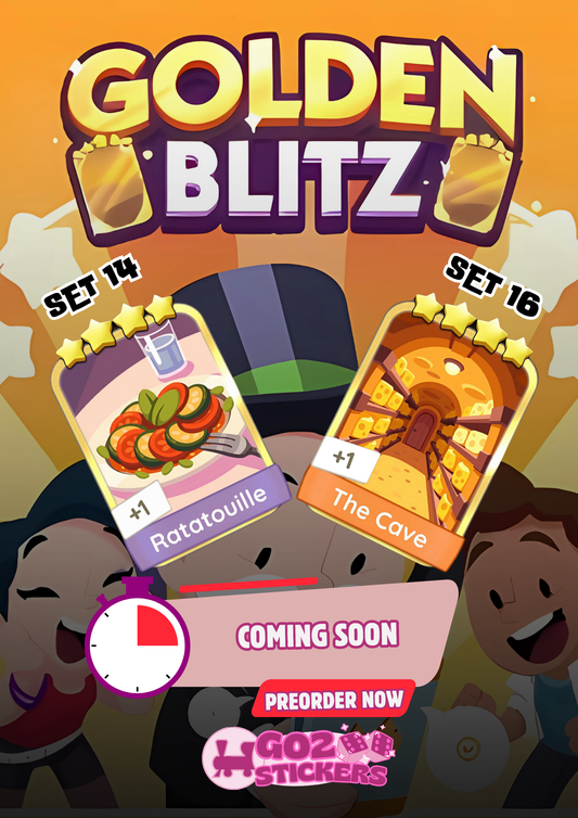 🏆 GOLDEN BLITZ 🏆 (Ratatouille/The Cave)- MONOPOLY GO! STICKERS