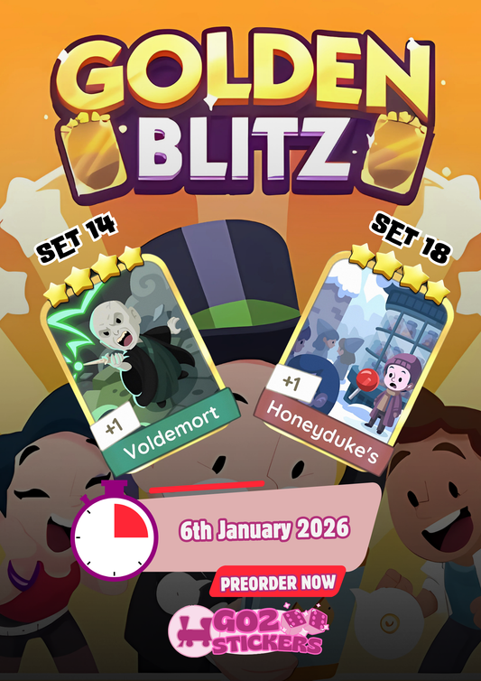Monopoly Go Golden Blitz - Voldemort (Set 14) & Honeyduke's (Set 18)