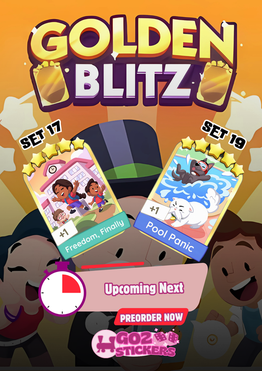🏆 GOLDEN BLITZ 🏆 (Freedom Finally/Pool Panic)- MONOPOLY GO! STICKERS