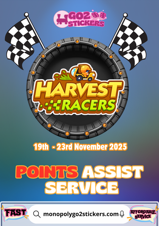 🏎️🏁MONOPOLY GO! HARVEST RACERS EVENT POINTS SERVICE 🏁🏎️