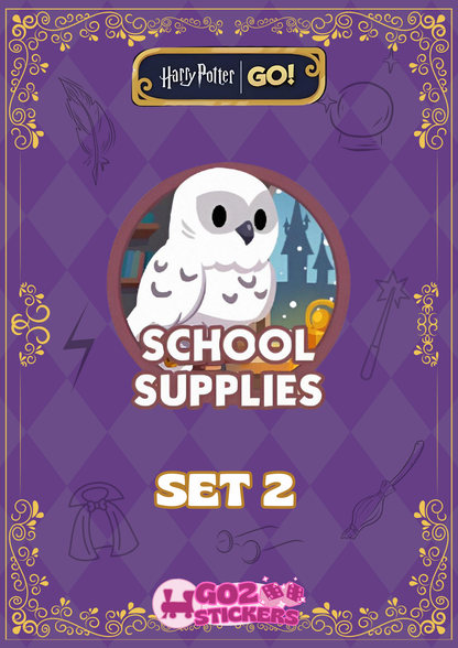 SET 2 (School Supplies) Harry Potter Set - Monopoly GO! Stickers