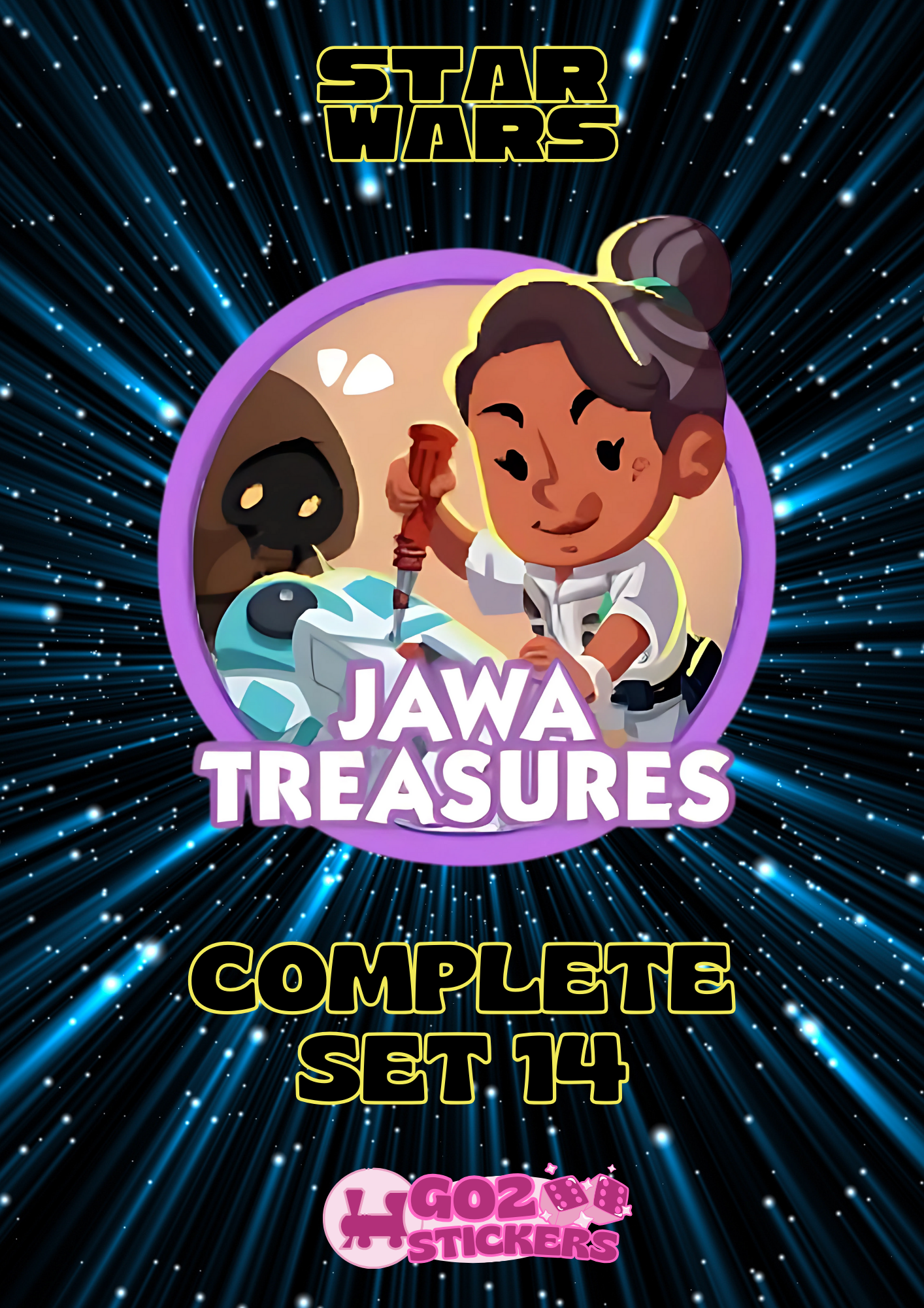 SET 14 (Jawa Treasures) Star Wars Set - Monopoly GO! Stickers