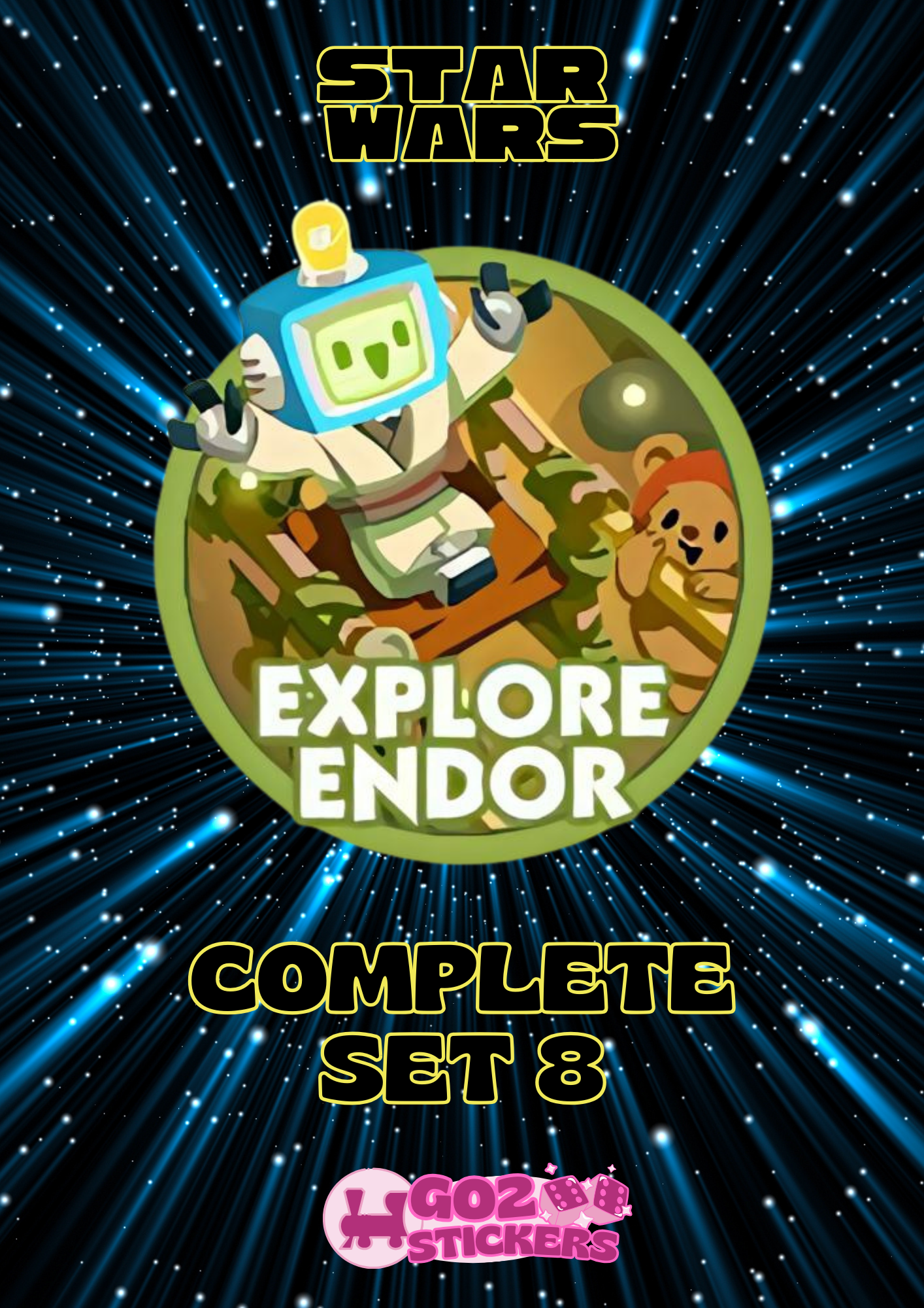SET 8 (Explore Endor) Star Wars Set - Monopoly GO! Stickers