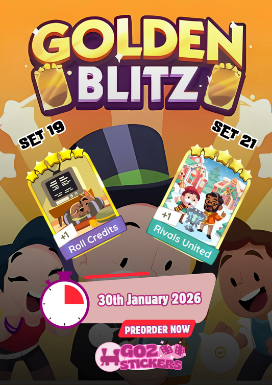 Monopoly Go Golden Blitz - Roll Credits (Set 19) & Rivals United (Set 21)