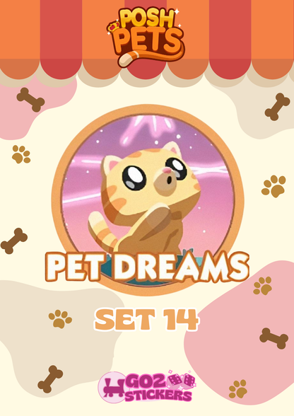 SET 14 (Pet Dreams) Posh Pets Set - Monopoly GO! Stickers