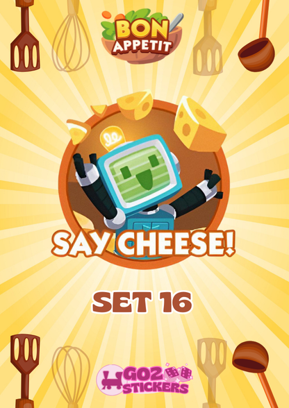 SET 16 (Say Cheese!) Bon Appetit Set - Monopoly GO! Stickers