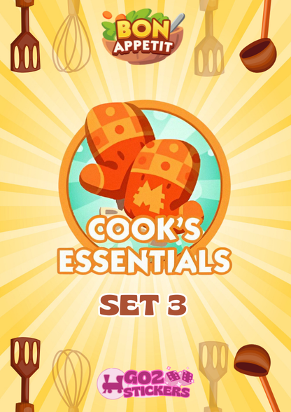 SET 3 (Cook's Essentials) Bon Appetit Set - Monopoly GO! Stickers