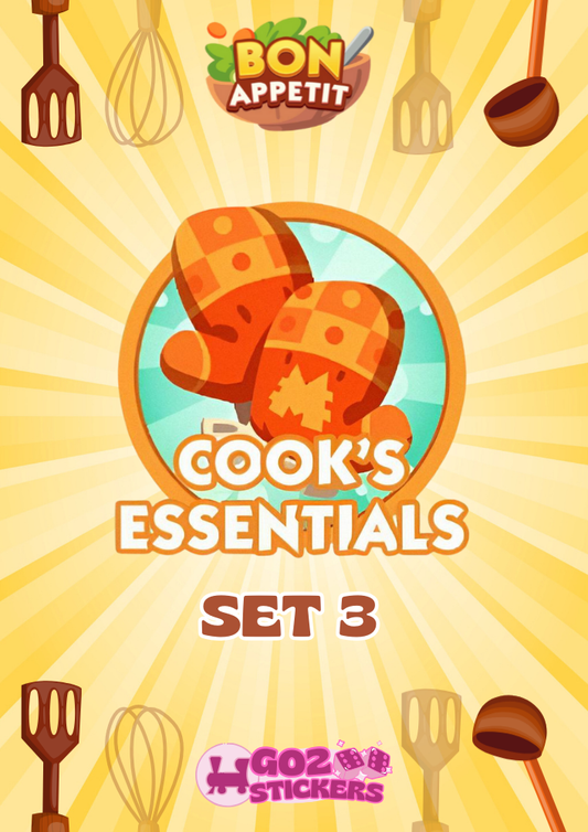 SET 3 (Cook's Essentials) Bon Appetit Set - Monopoly GO! Stickers