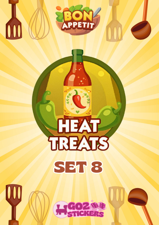 SET 8 (Heat Treats) Bon Appetit Set - Monopoly GO! Stickers
