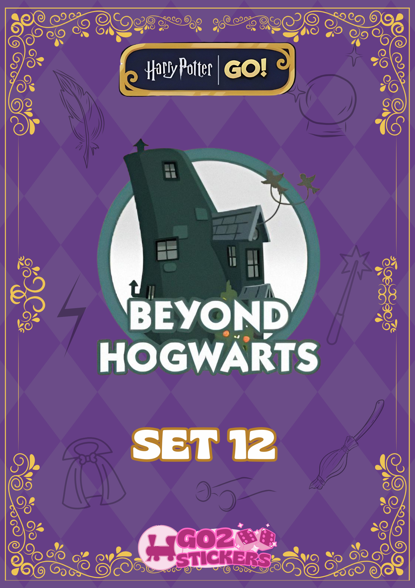 SET 12 (Beyond Hogwarts) Harry Potter Set - Monopoly GO! Stickers