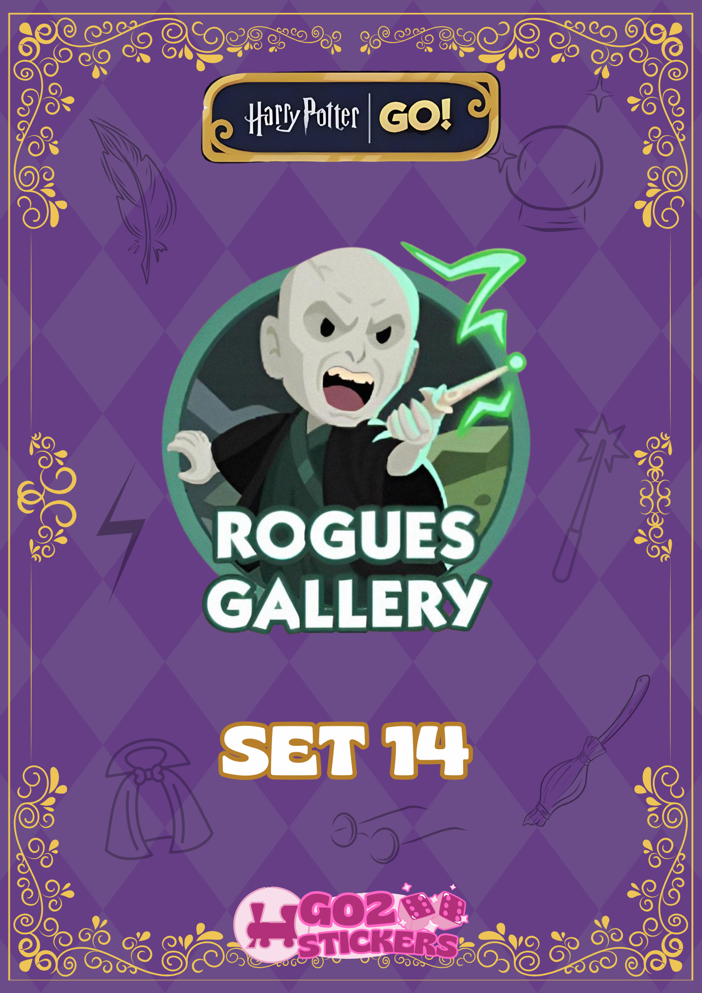 SET 14 (Rogues Gallery) Harry Potter Set - Monopoly GO! Stickers