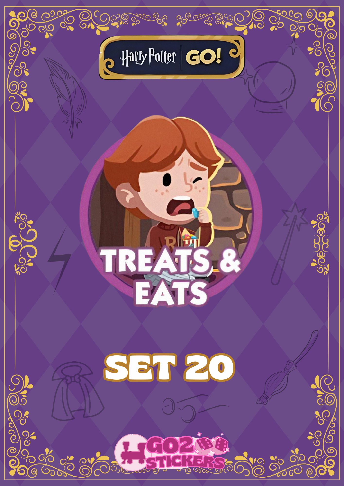 SET 20 (Treats & Eats) Harry Potter Set - Monopoly GO! Stickers