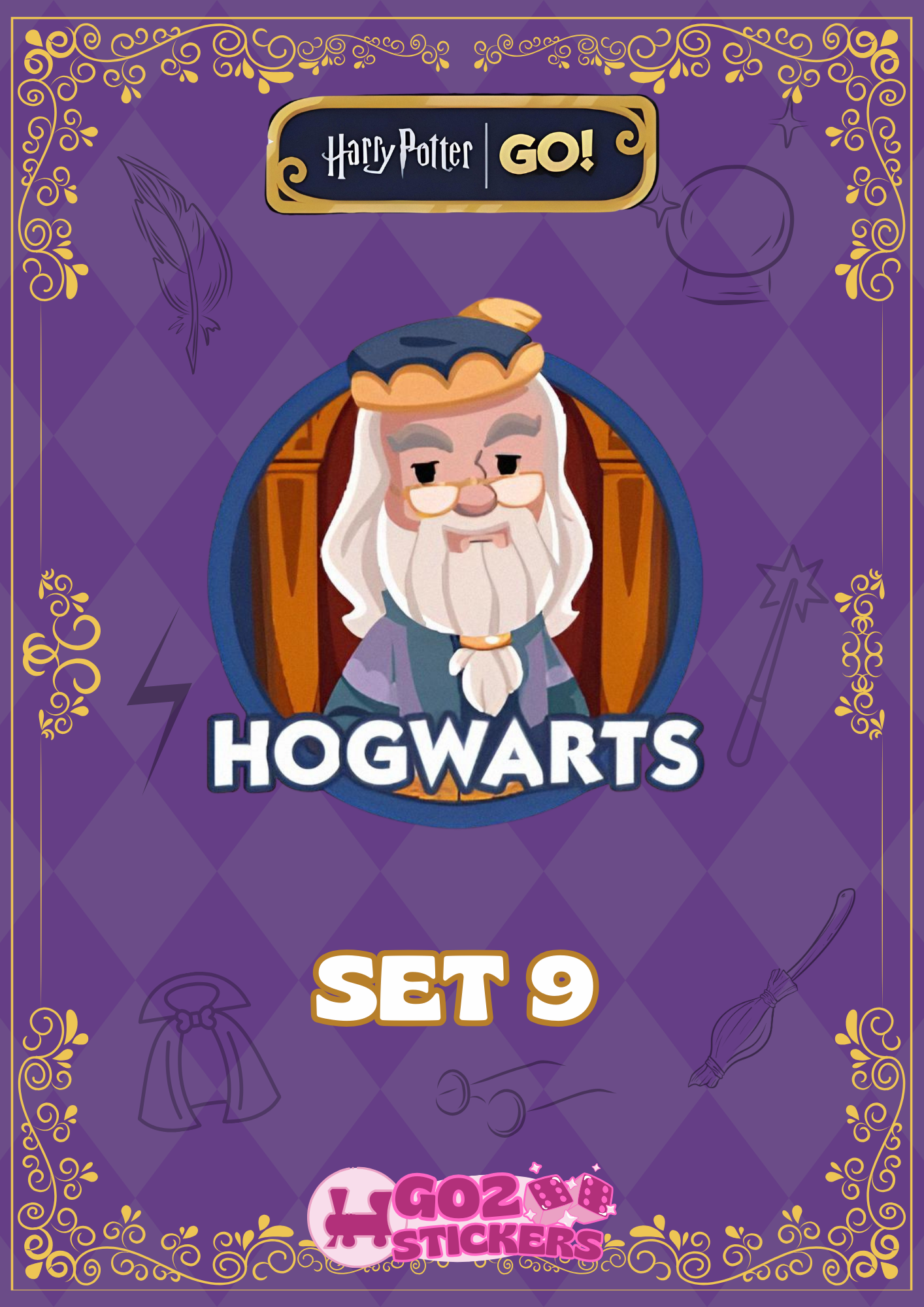 SET 9 (Hogwarts ) Harry Potter Set - Monopoly GO! Stickers