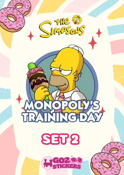 SET 2 (Monopoly's Training Day) The Simpsons Album - Monopoly GO! Stickers