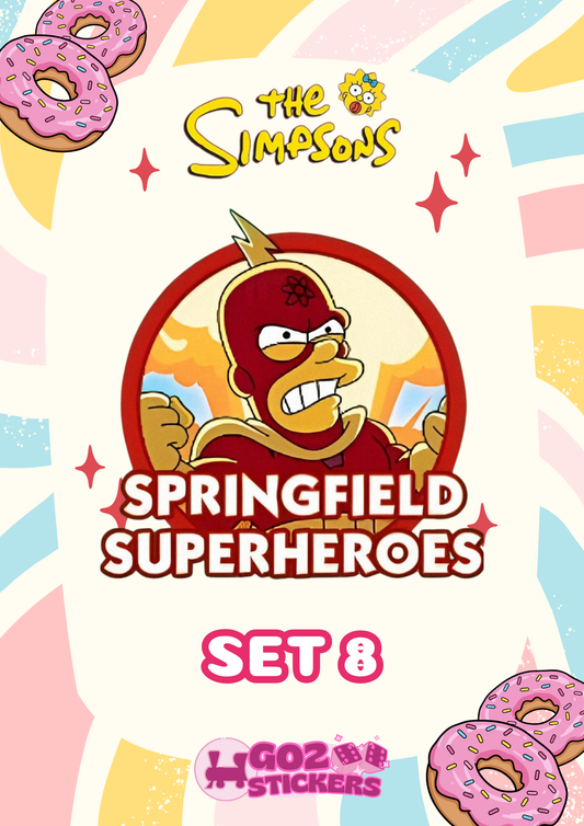 SET 8 (Springfield Superheroes) The Simpsons Album - Monopoly GO! Stickers
