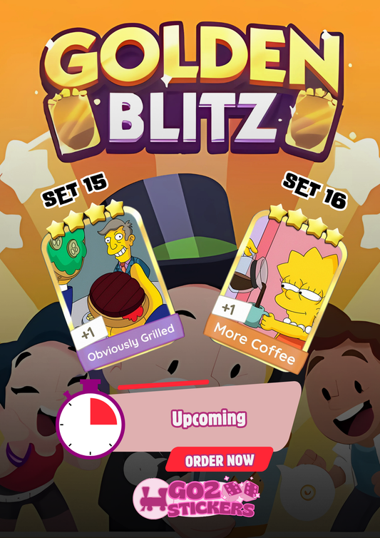 Monopoly Go Golden Blitz - Obviously Grilled (Set 15) & More Coffee (Set 16)