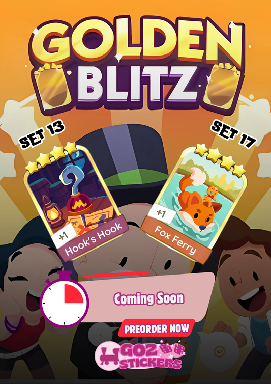 Monopoly Go Golden Blitz - Hook's Hook (Set 13) & Fox Ferry (Set 17)